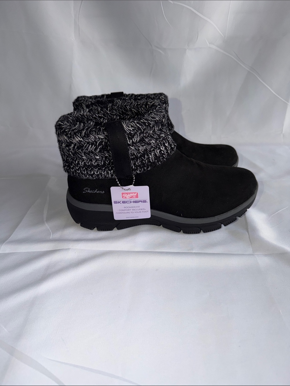 Skechers Relaxed Fit Easy Going Cozy Weather Black Water Repellent Ankle Boots - Picture 3 of 6